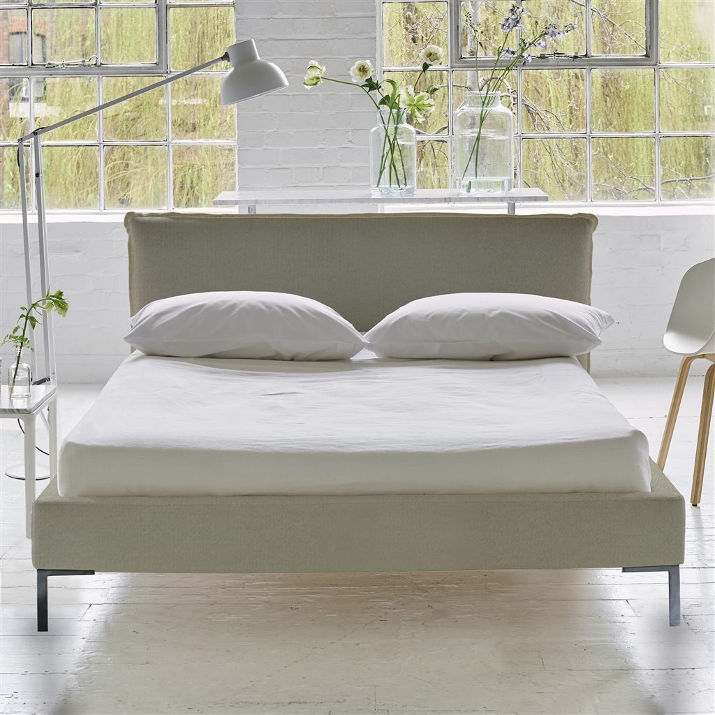 Pillow Low Bed - Double - Cassia Dove - Metal Leg