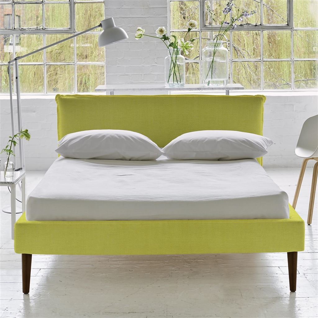 Pillow Low Bed - Double - Brera Lino Alchemilla - Walnut Leg