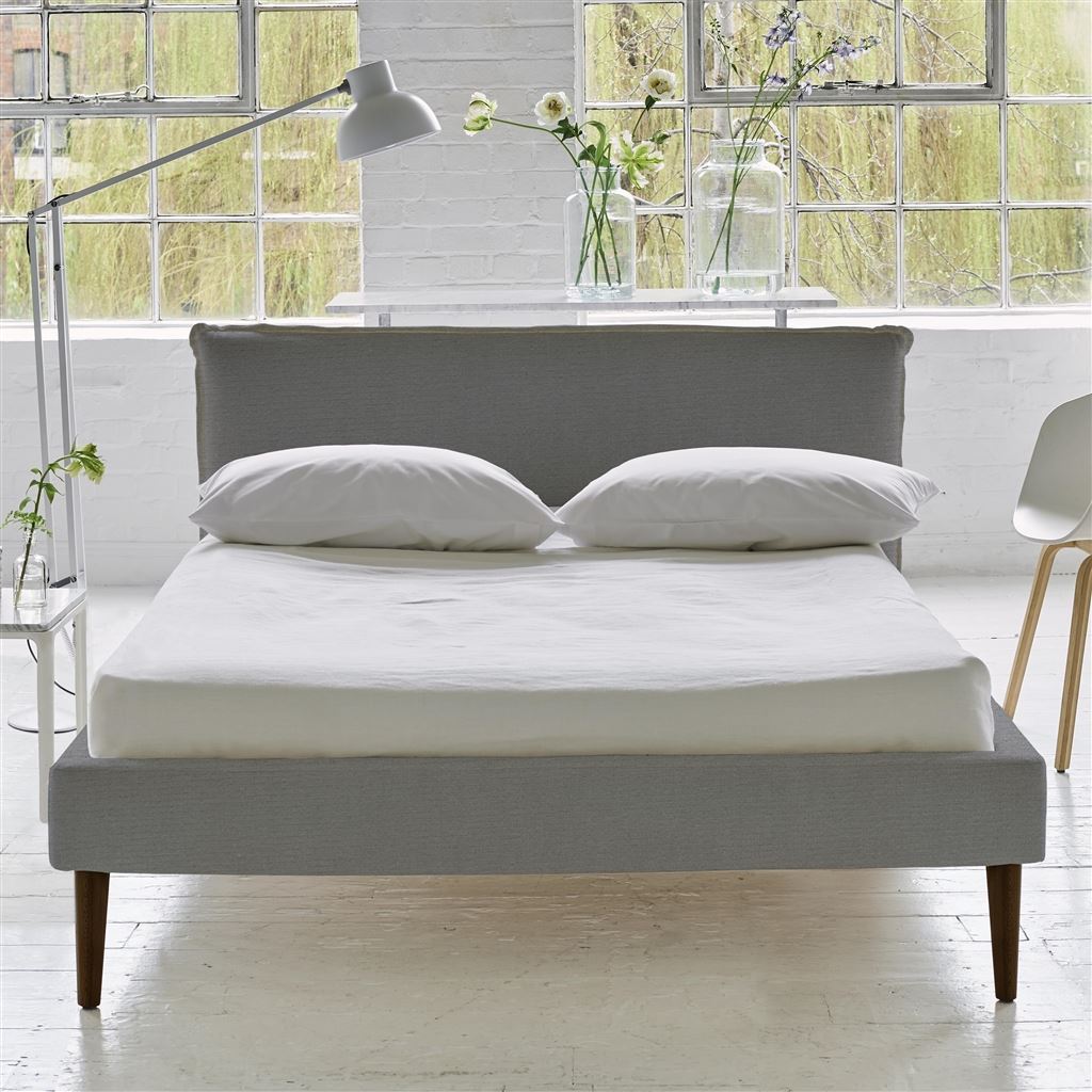 Pillow Low Bed - Double - Cassia Zinc - Walnut Leg