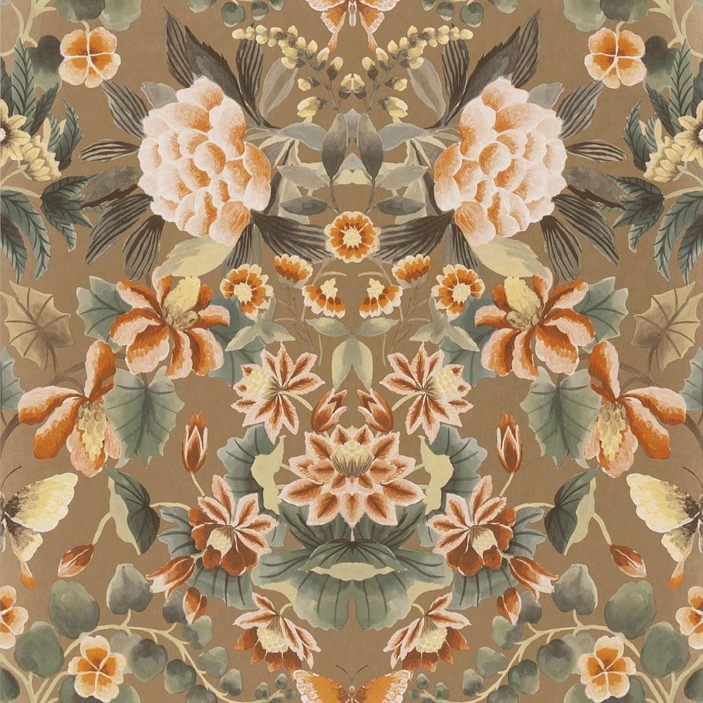 ikebana damask gold