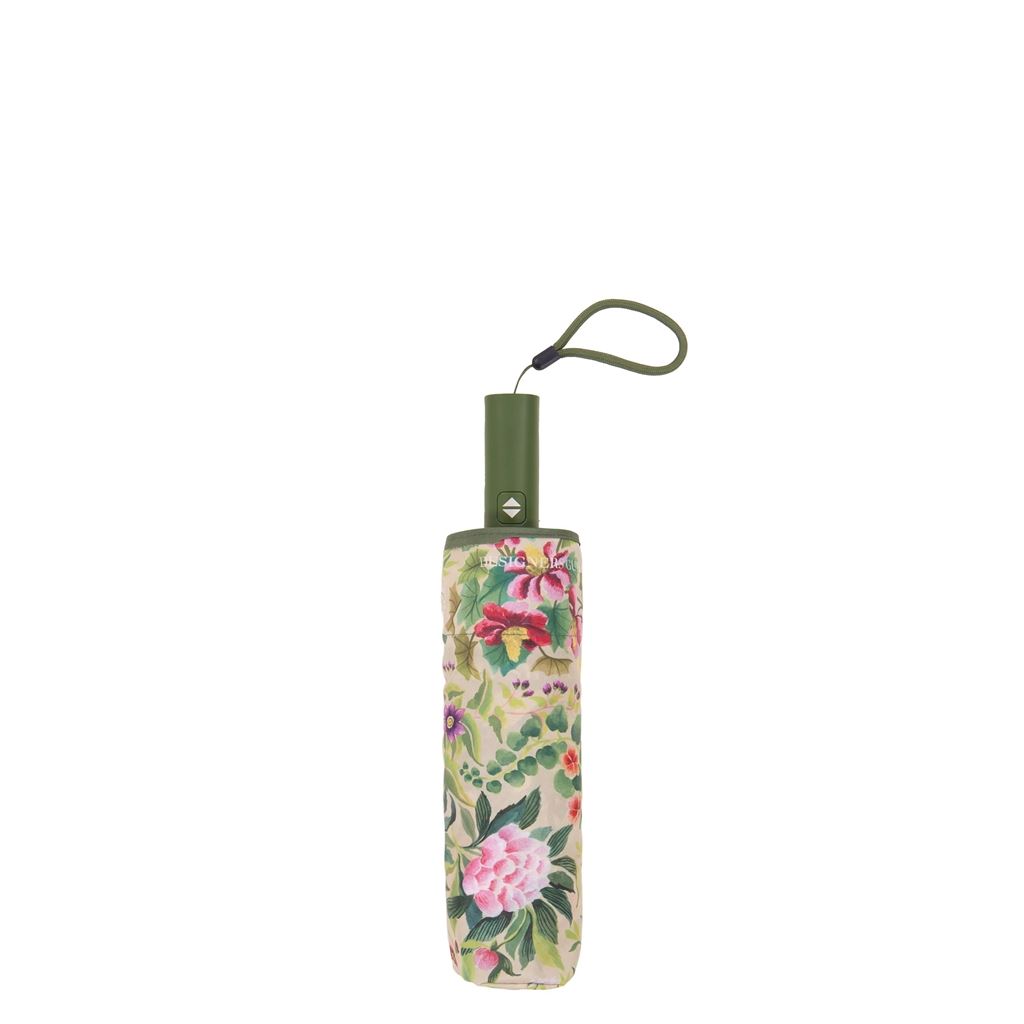 Ikebana Damask Fuchsia Compact Umbrella