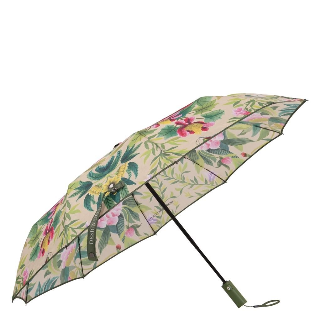 Ikebana Damask Fuchsia Compact Umbrella