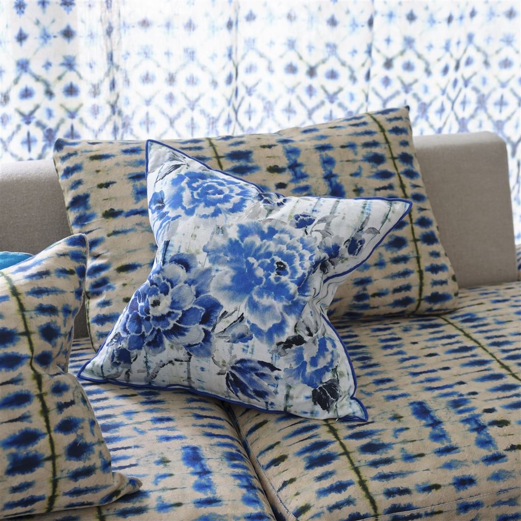 Kyoto Flower Indigo Decorative Pillow