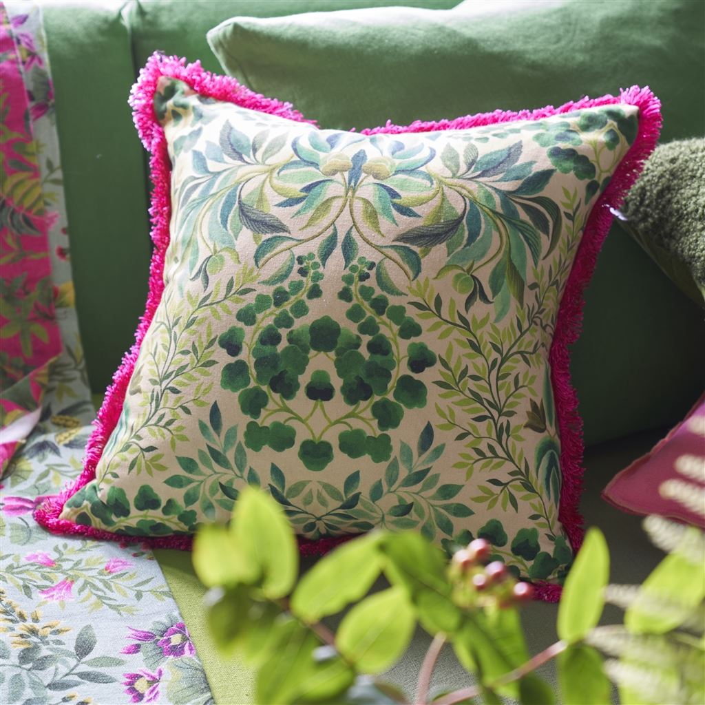 Coussin Ikebana Damask Fuchsia 