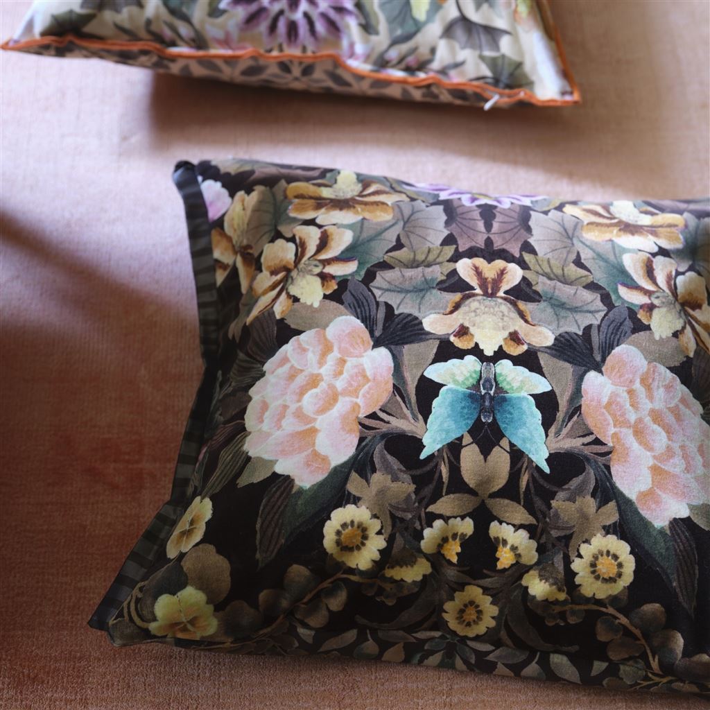 Ikebana Damask Chocolate Decorative Pillow