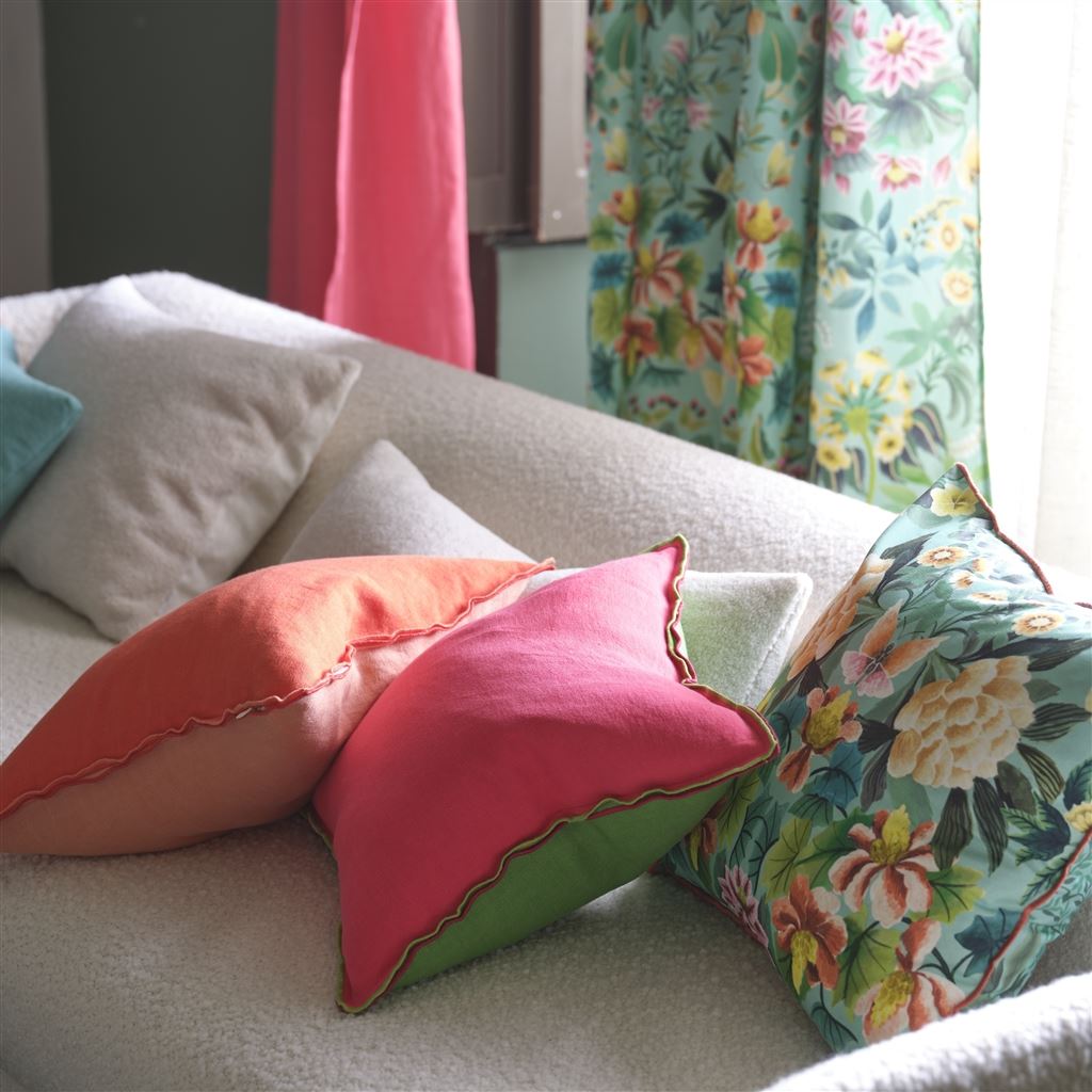 Brera Lino Cerise & Grass Decorative Pillow