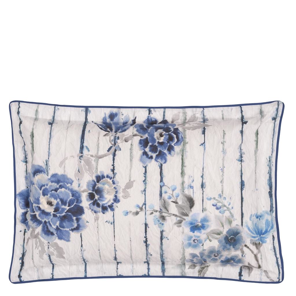 Kyoto Flower Indigo Pack of 2 Oxford Pillowcase