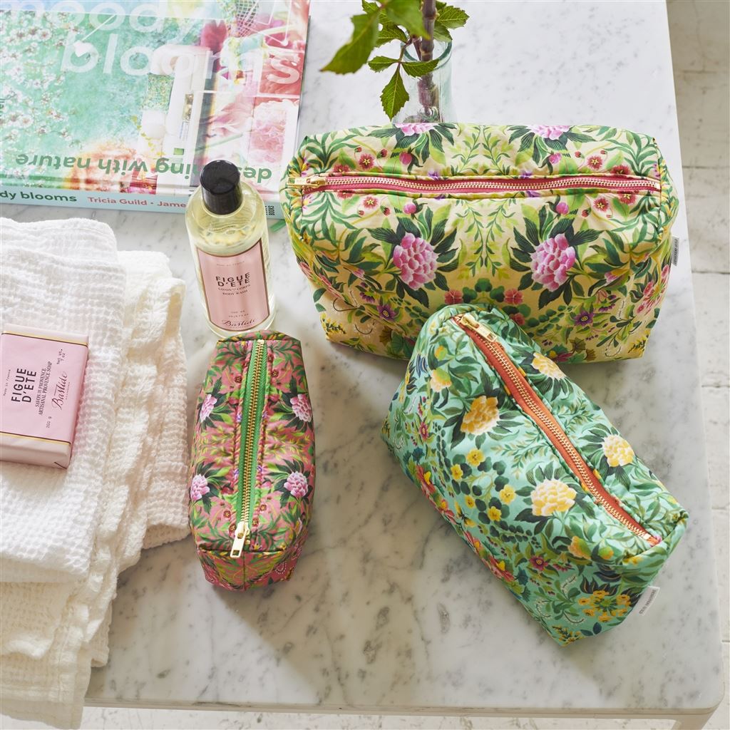 Moyenne Trousse de Toilette Ikebana Damask Aqua 