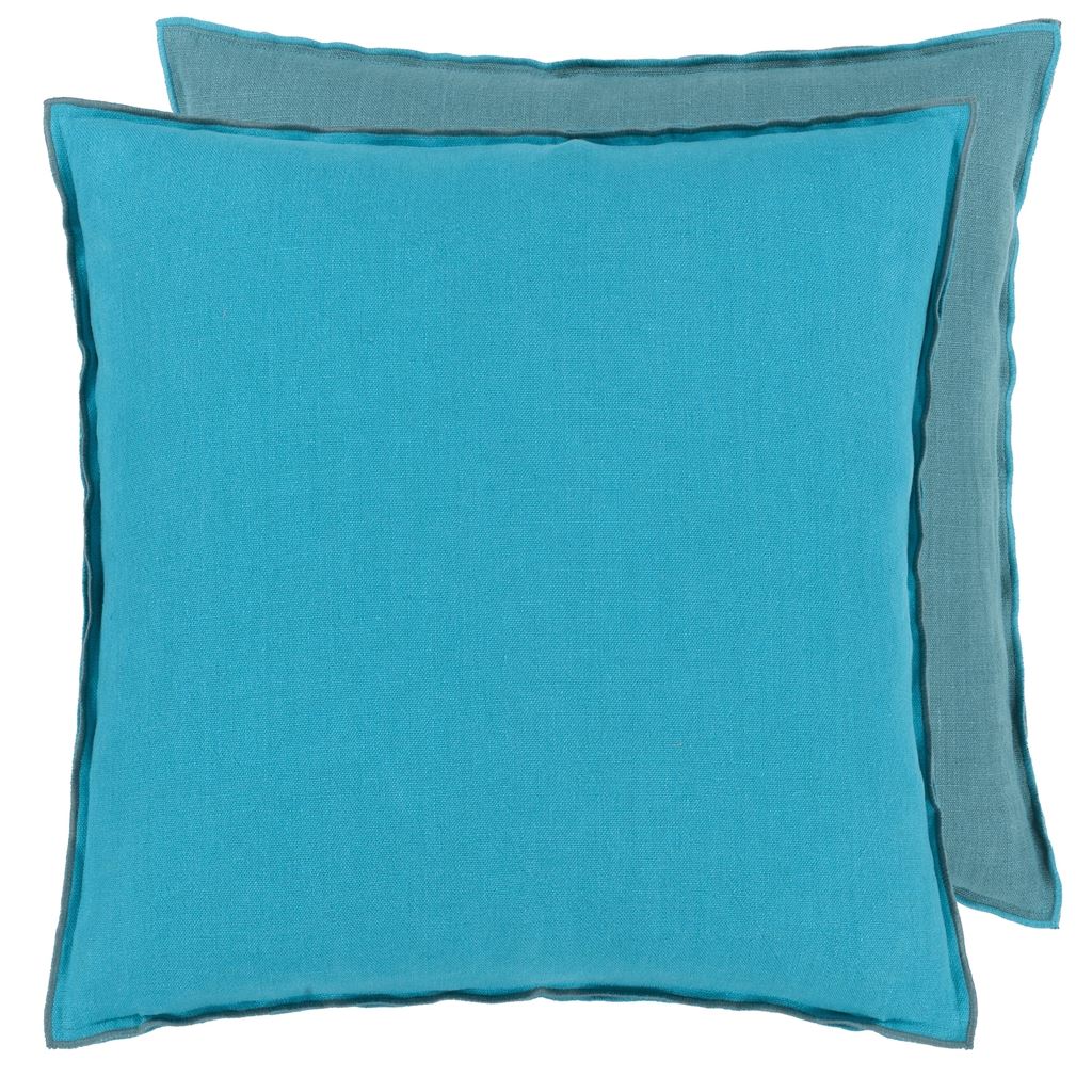 Brera Lino Indian Ocean & Teal Cushion