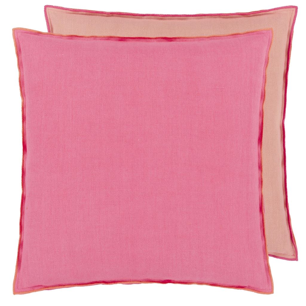 Brera Lino Hibiscus & Peach Cushion