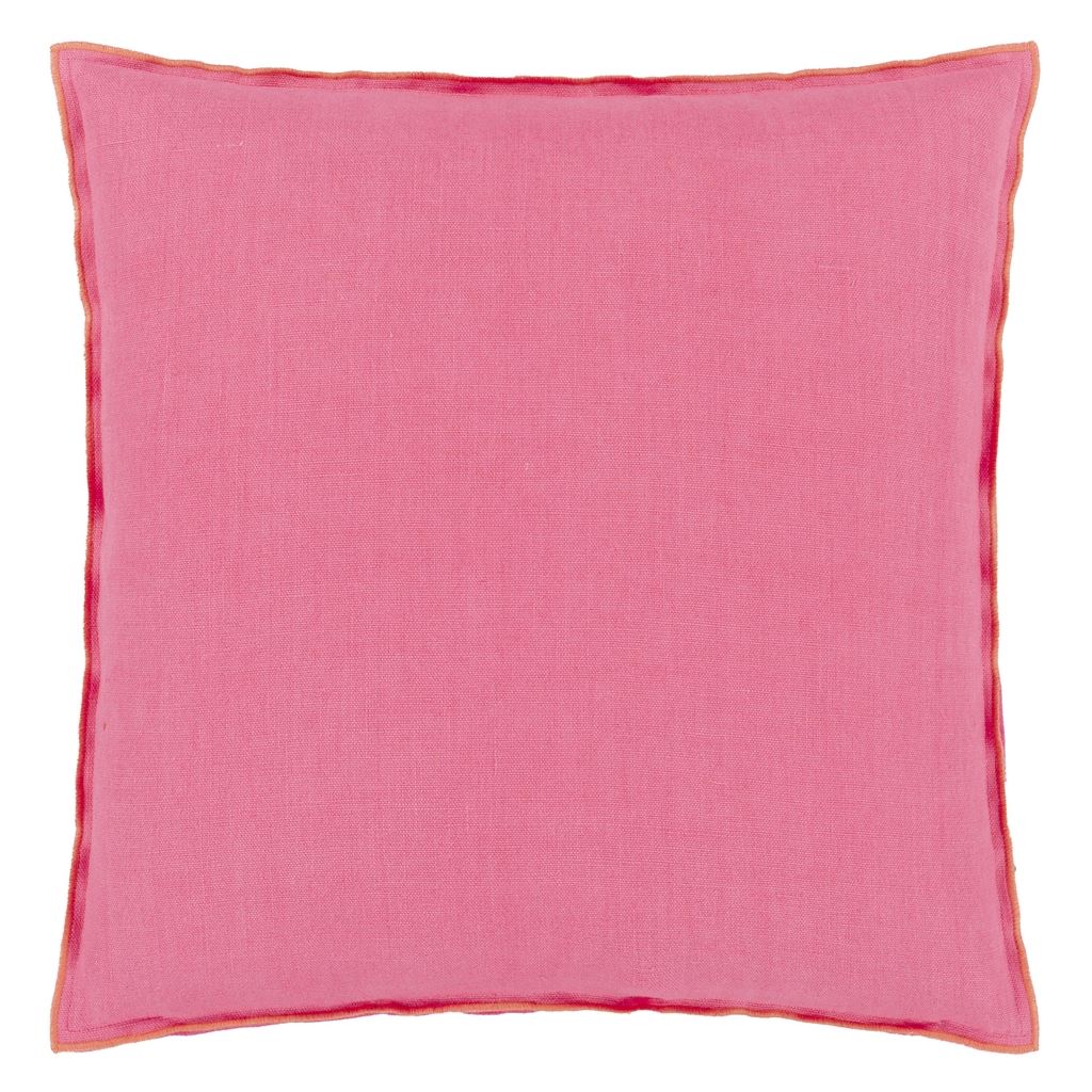 Brera Lino Hibiscus & Peach Cushion