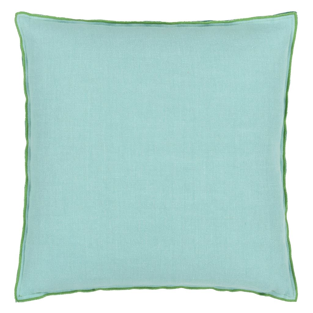 Brera Lino Emerald & Capri Cushion - Reverse