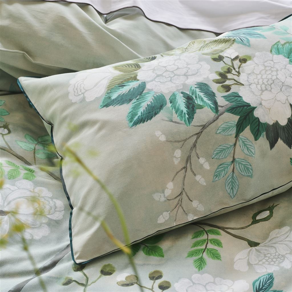 Linge de Lit Fleur Orientale Celadon 