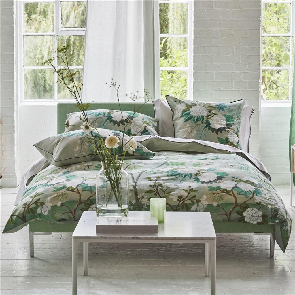 Linge de Lit Fleur Orientale Celadon 