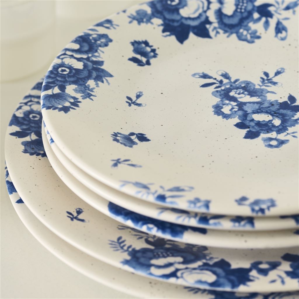 Indigo Vintage Flowers Salad Plate