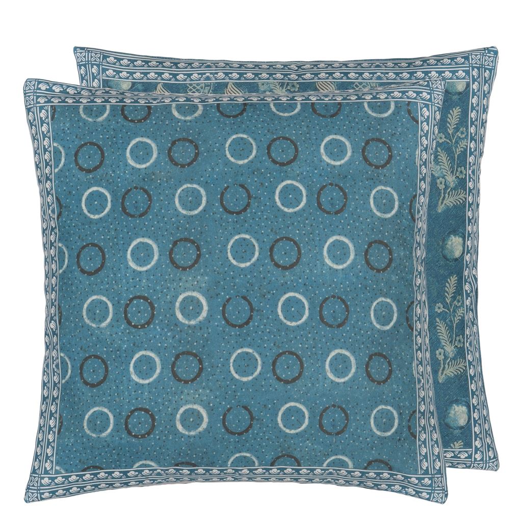 Indigo Circles - Indigo - Cushion - 50x50cm - Without Pad