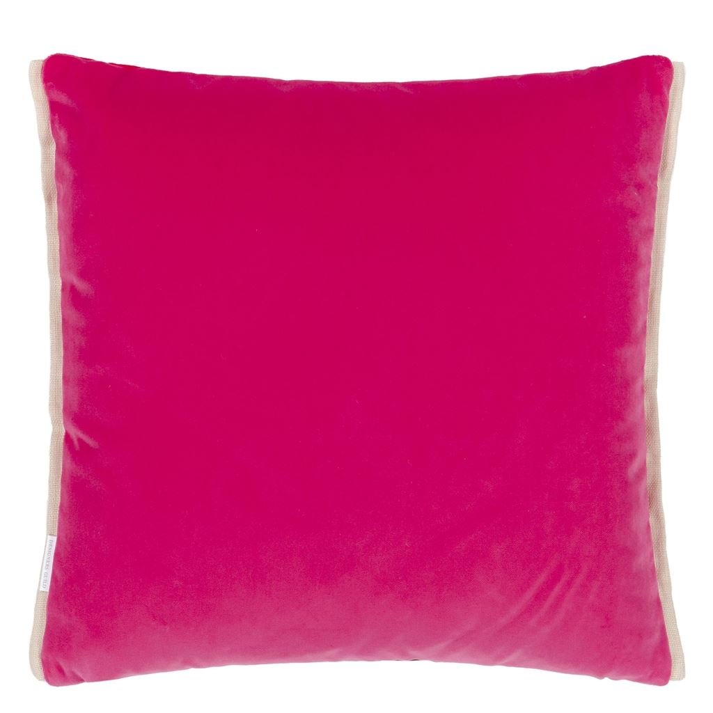 Varese Scarlet & Bright Fuchsia Cushion - Reverse