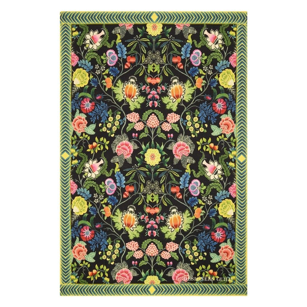 Brocart Decoratif Noir Throw