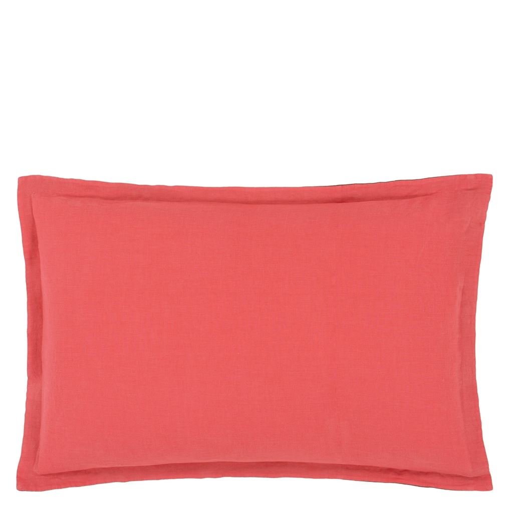 Biella Coral & Rosewood Oxford Pillowcase