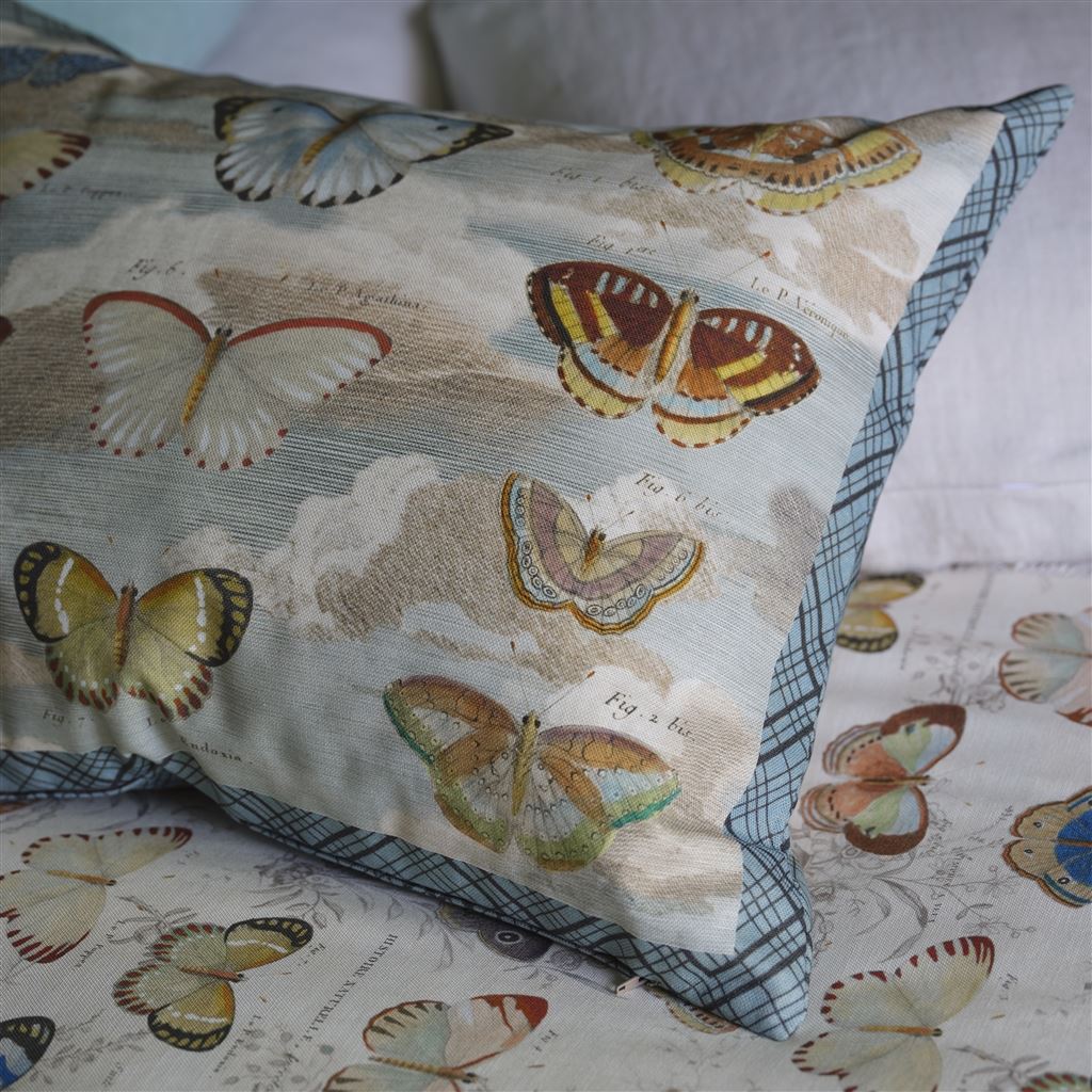 Butterfly Studies Parchment Decorative Pillow