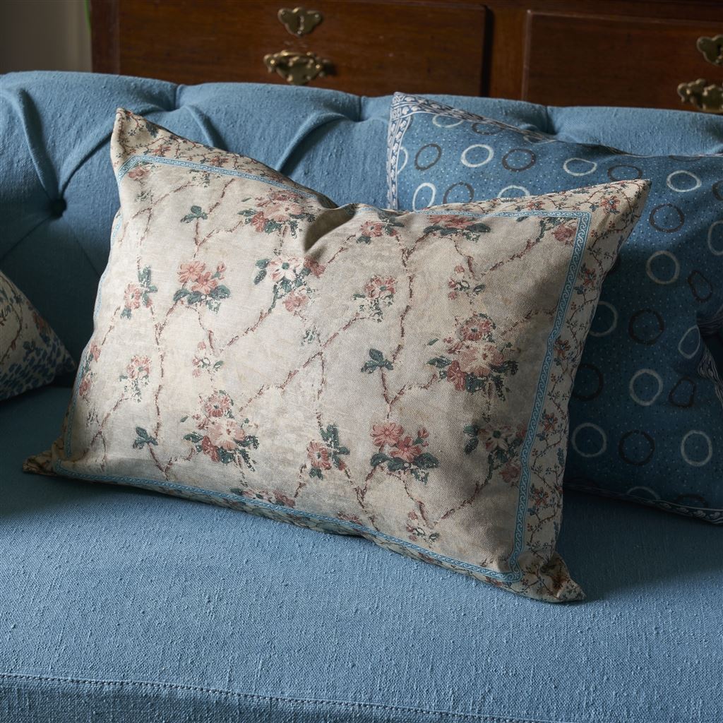 Vintage Floral Linen Cushion