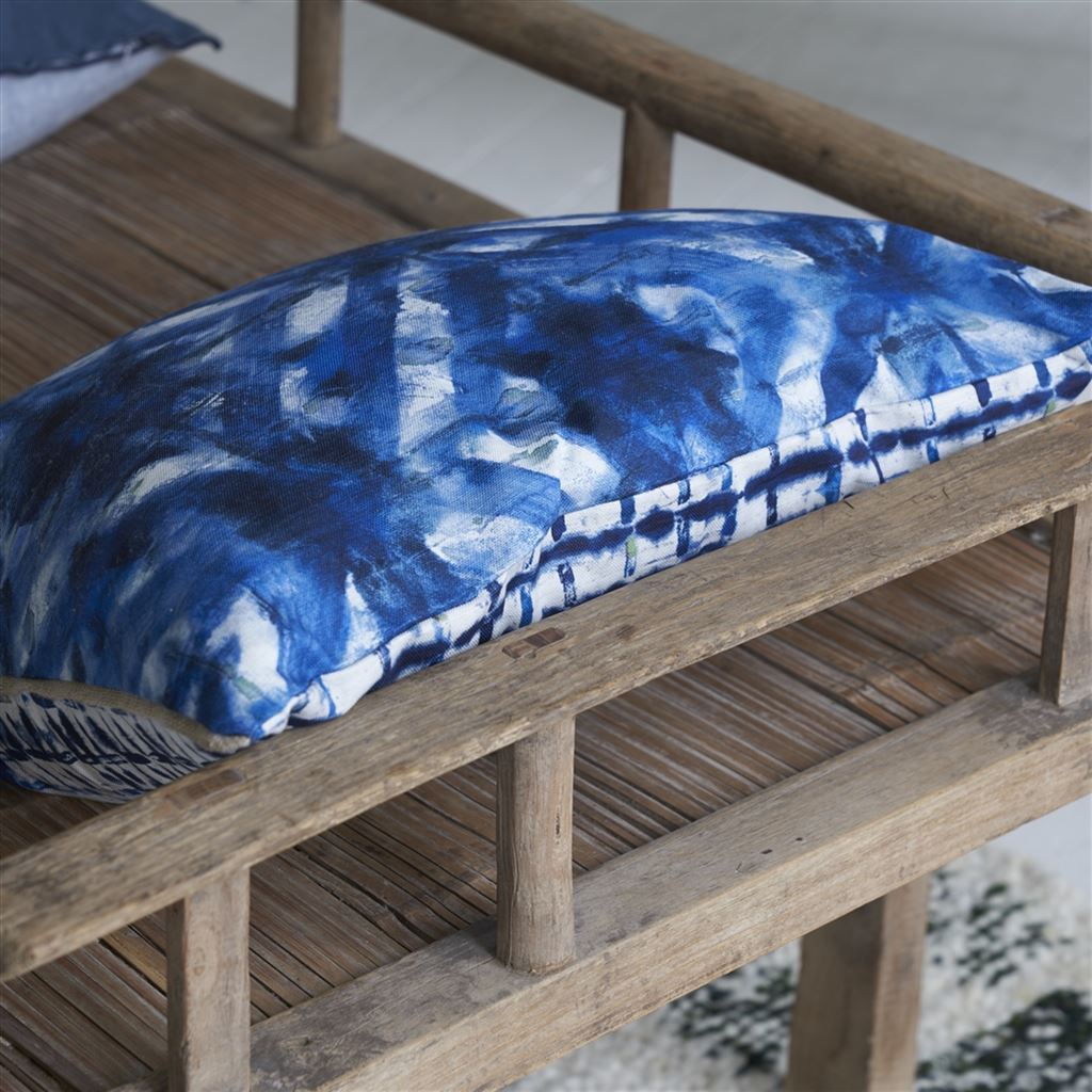Parquet Batik Indigo Cotton Cushion