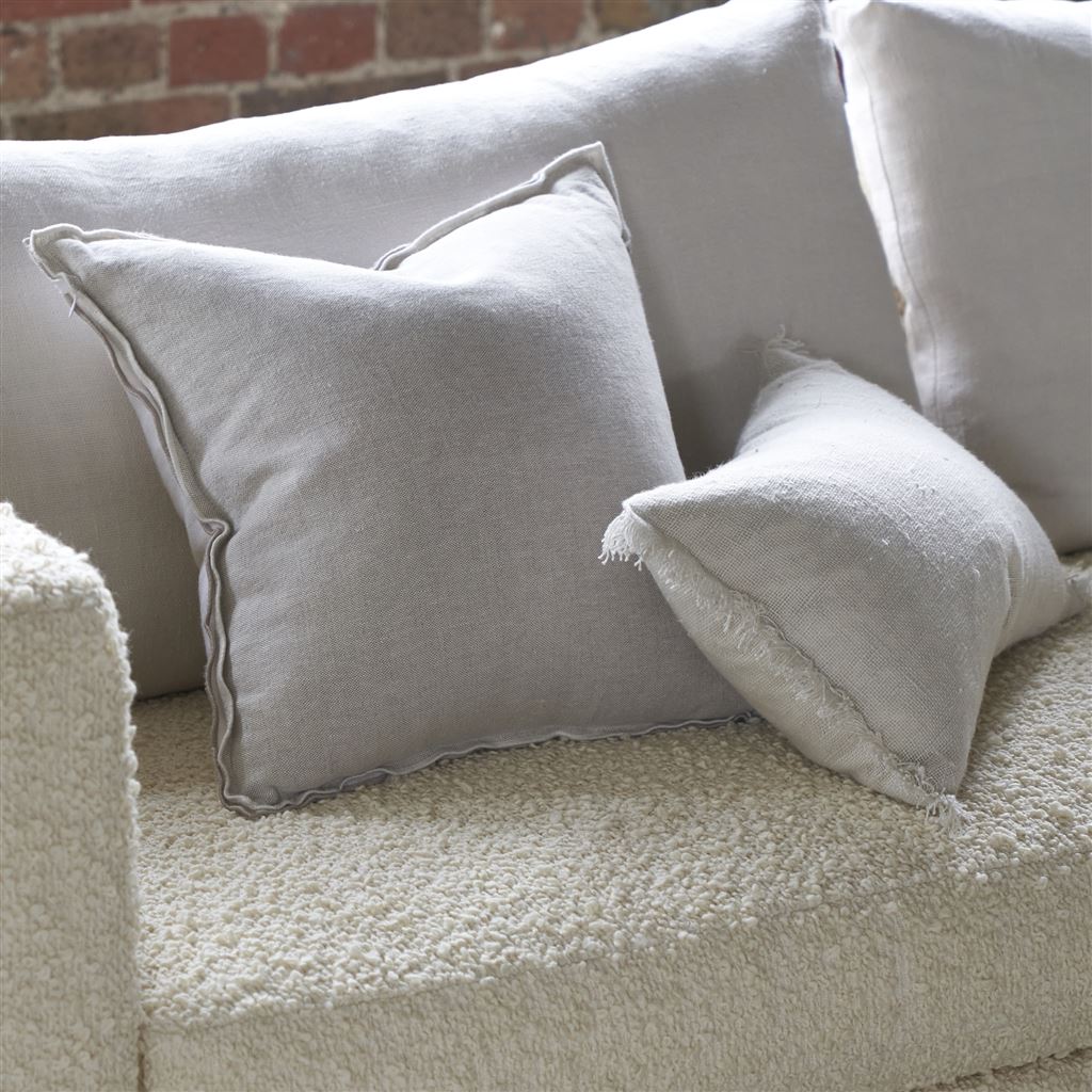 Brera Lino Alabaster & White Linen Cushion