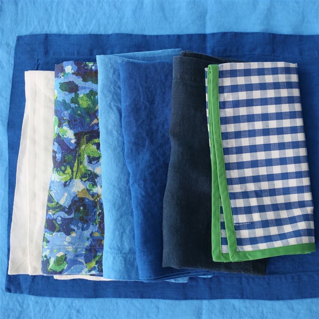 Saliya Cobalt Runner, Placemats & Napkins 