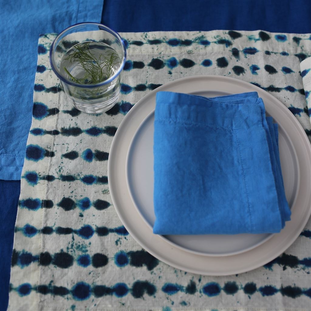 Lario Delft Linen Table Cloth, Runner, Placemats & Napkins 