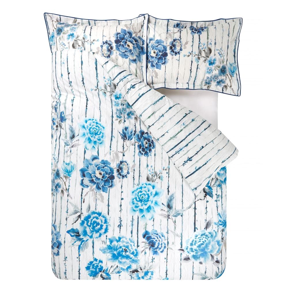 Kyoto Flower Indigo Superking Duvet Cover