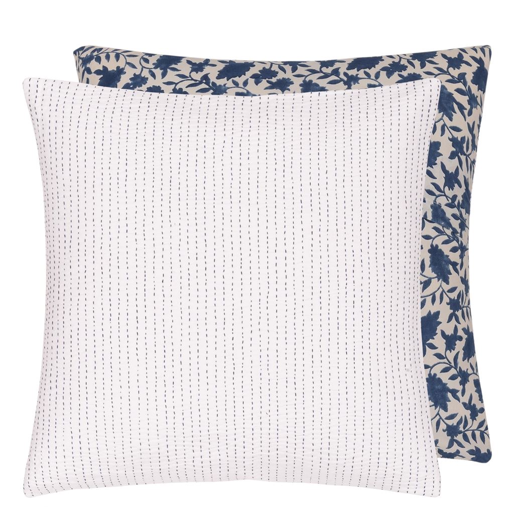 Indigo Block Printed Cushion