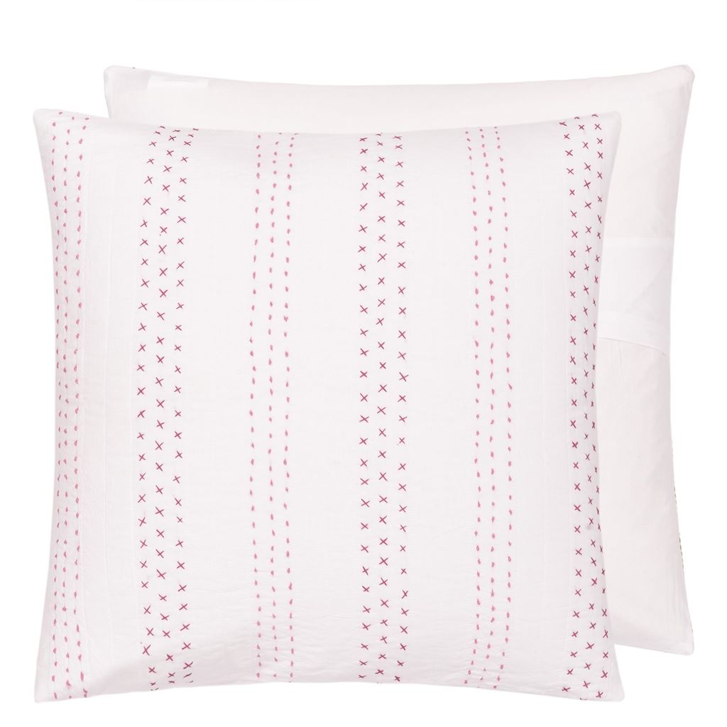 Fuchsia Stitched Decorative Pillow 