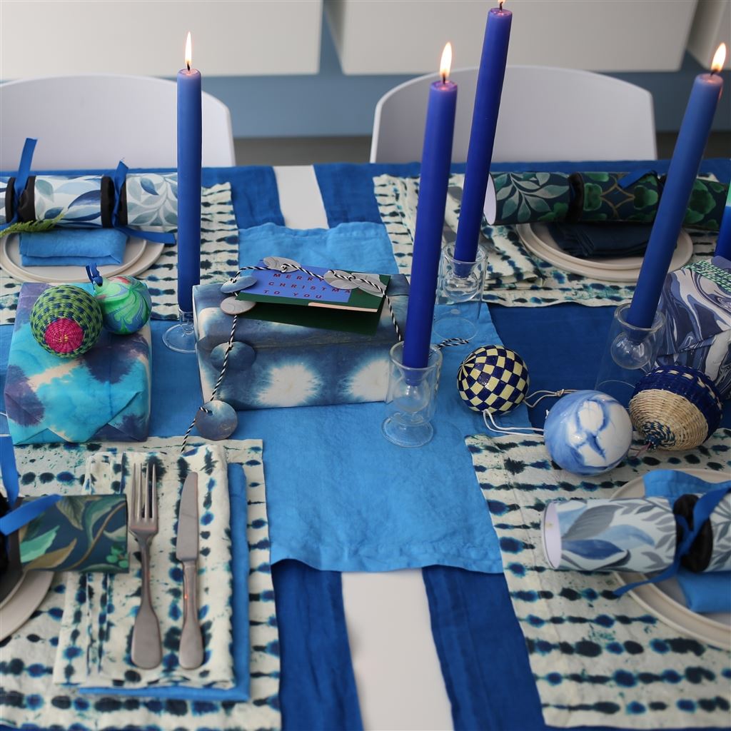Deep Blue Dinner Candles Set of 4