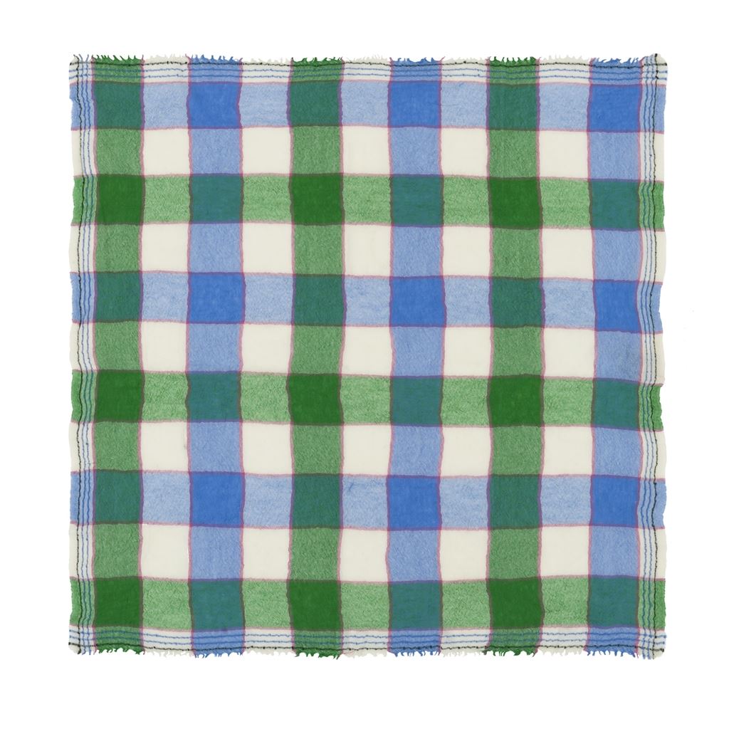 Apple Green Large Checked Scarf