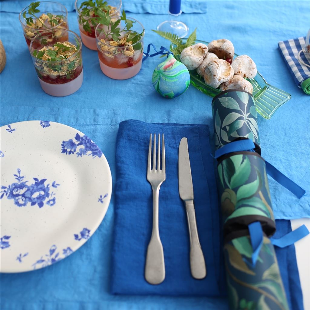 Indigo Vintage Flowers Salad Plate