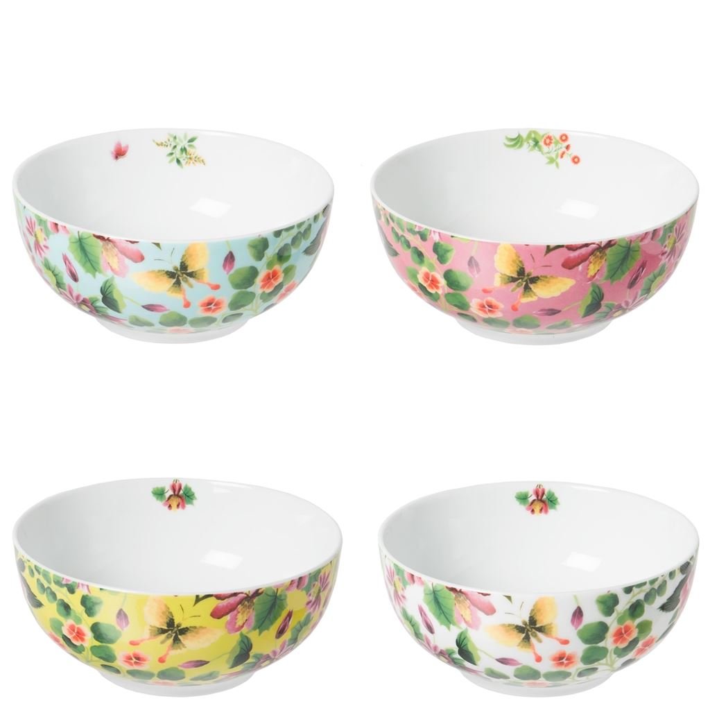 CERDG0117 Ikebana Damask set of 4 Cereal Bowls