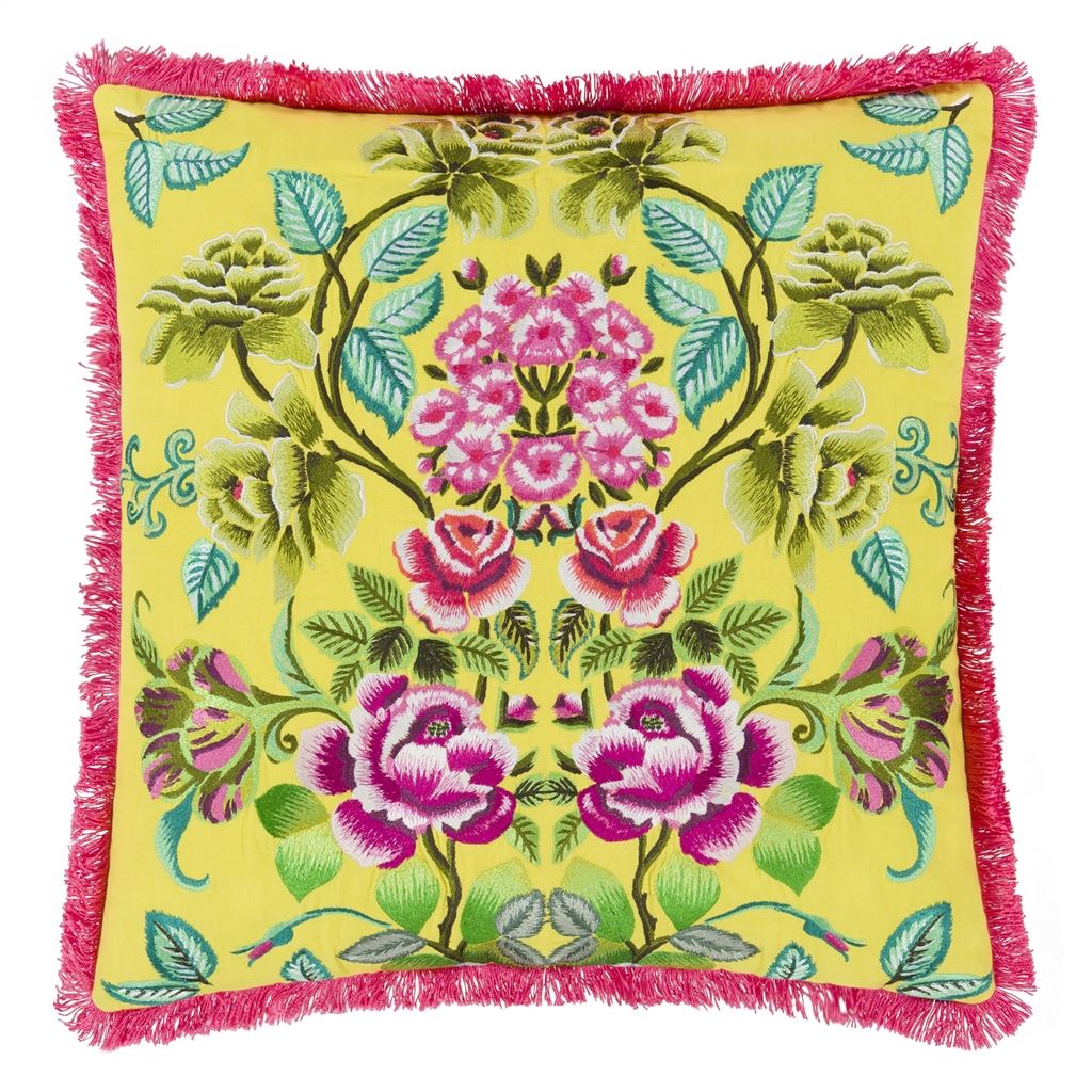 Eleonora Embroidered Alchemilla Cushion