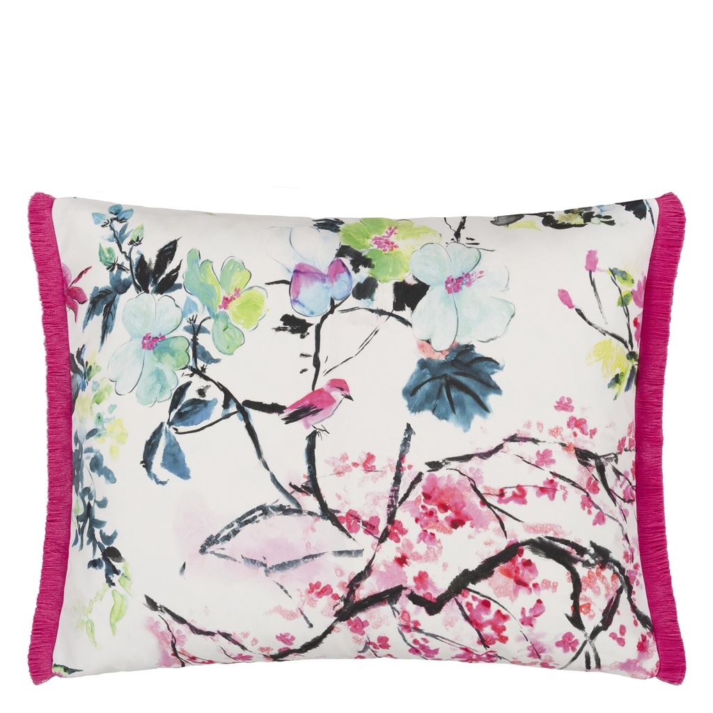 Chinoiserie Flower Peony Outdoor Cushion
