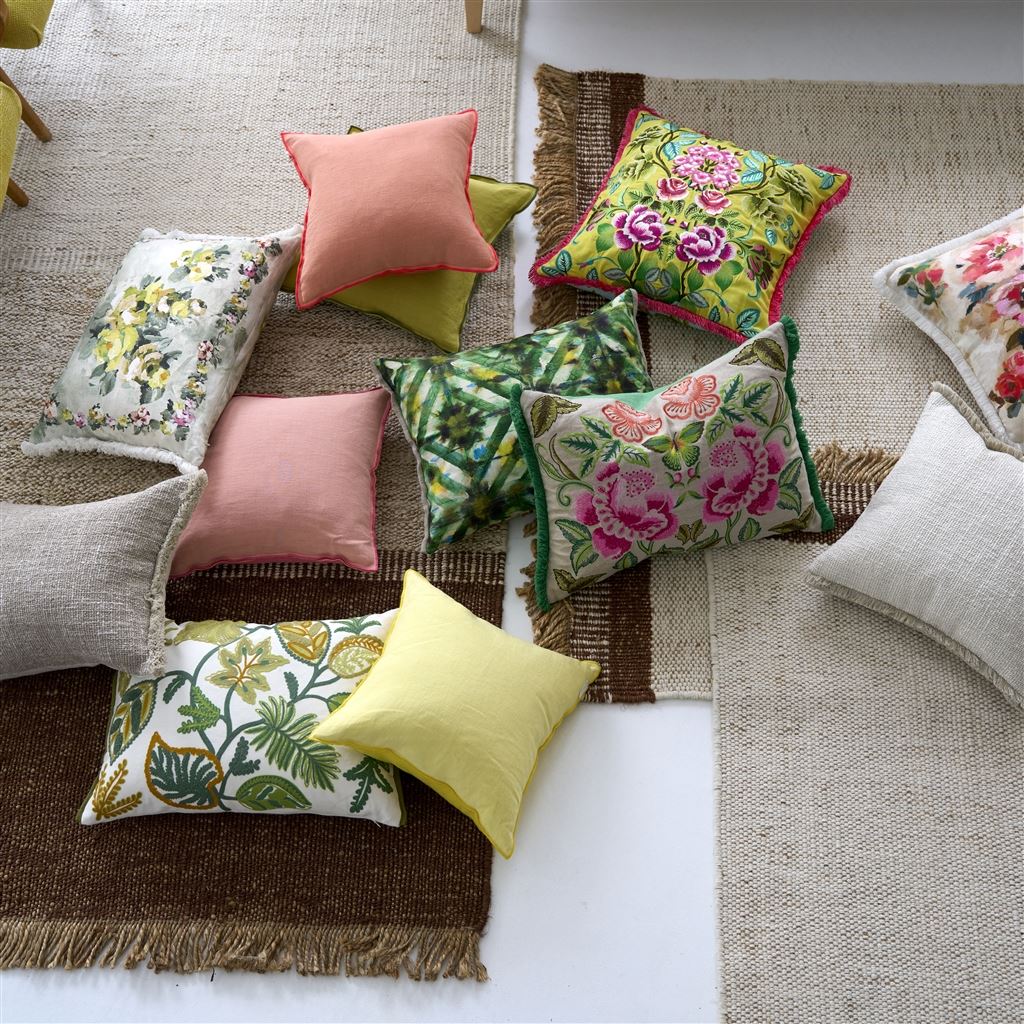 Brera Lino Mimosa & Primrose Linen Cushion