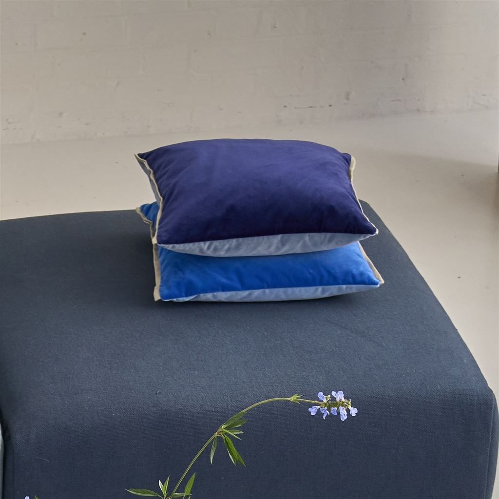 Coussin Varese Cerulean & Sky Velvet