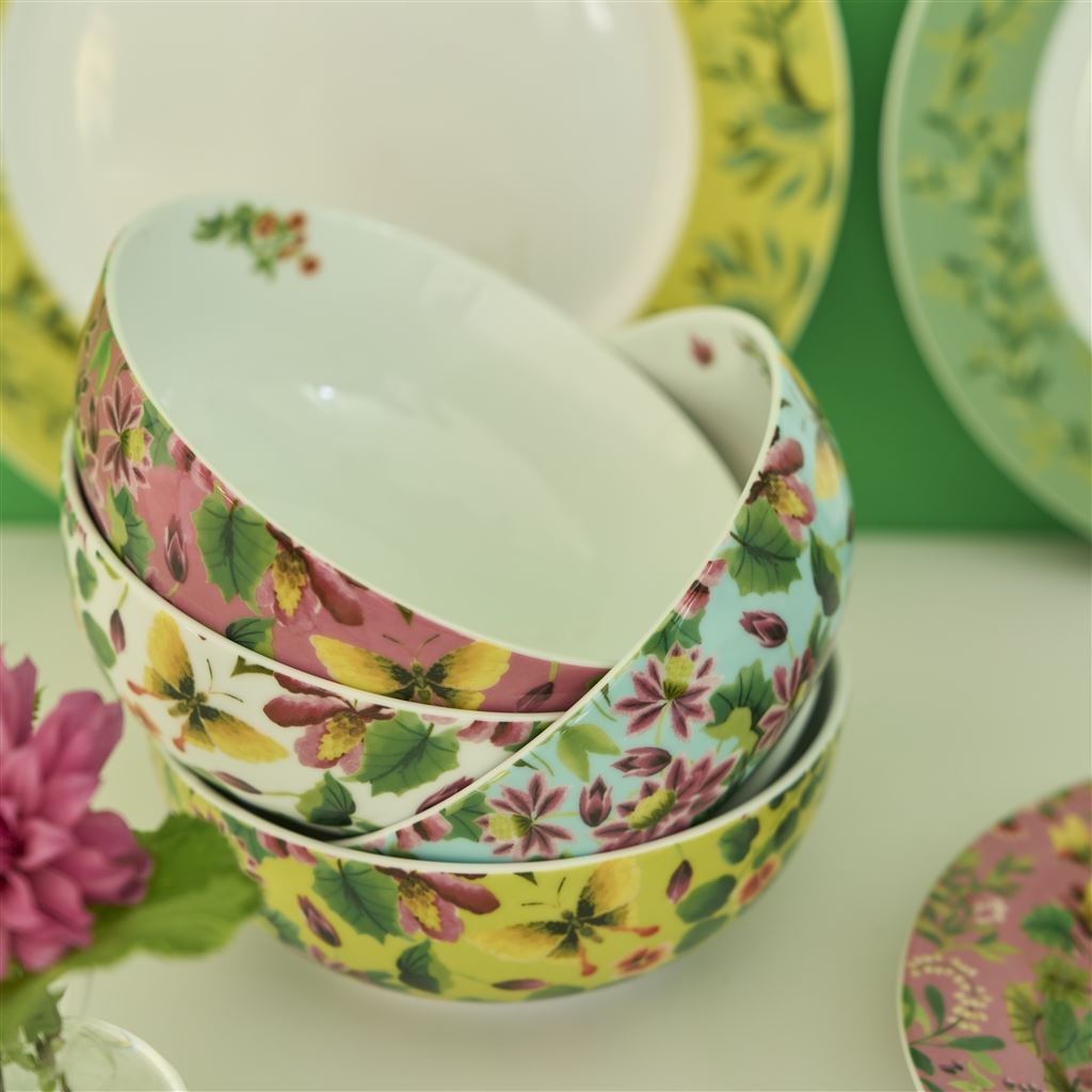 Ikebana Damask Cereal Bowls