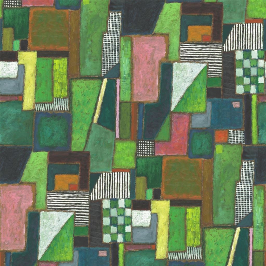 raku patchwork - emerald