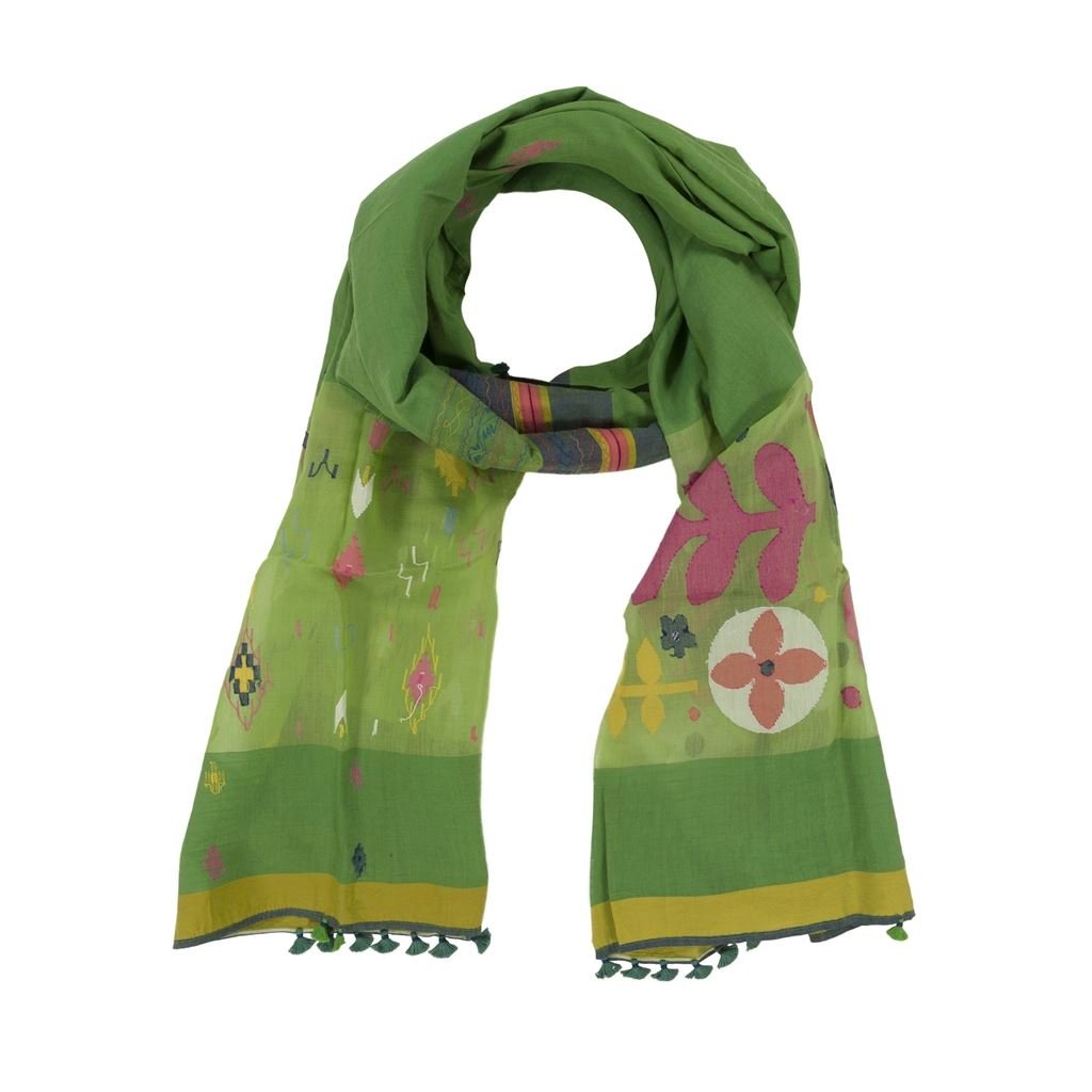 Emerald Green Floral Scarf