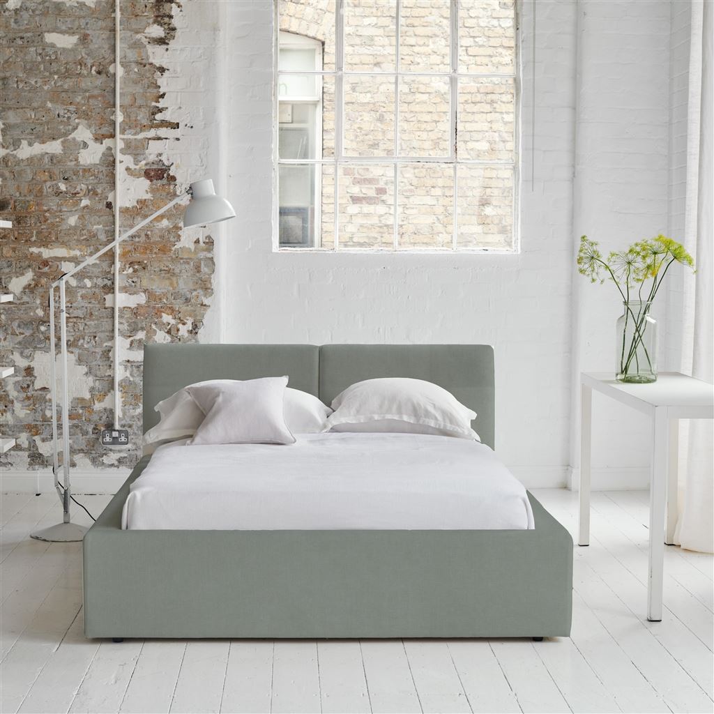 Modena Bed -Single - Cassia Velvet - Zinc