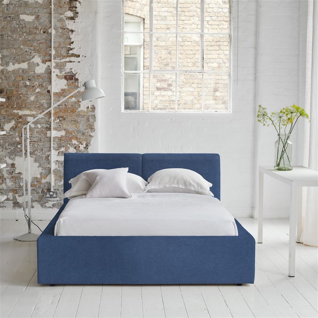 Modena Bed -Double - Cassia Velvet - Denim