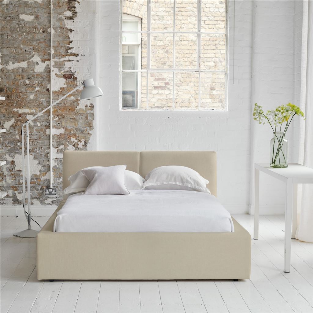 Modena Bed -Single - Cassia Velvet - Linen