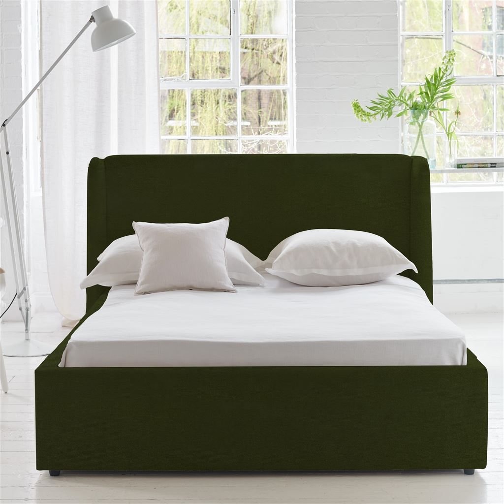 Amalfi Bed -Double - Cassia Velvet - Fern