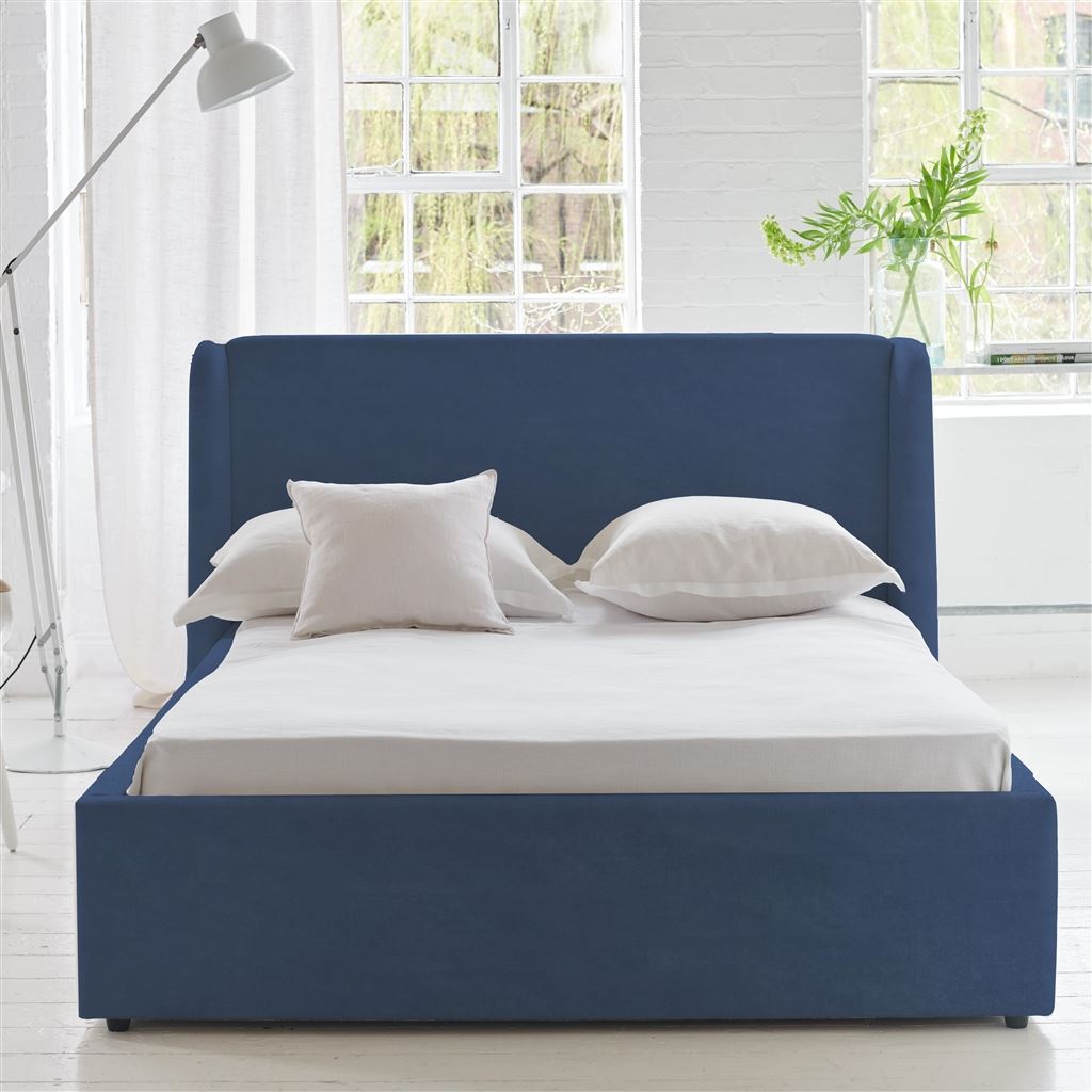Amalfi Bed -Double - Cassia Velvet - Denim