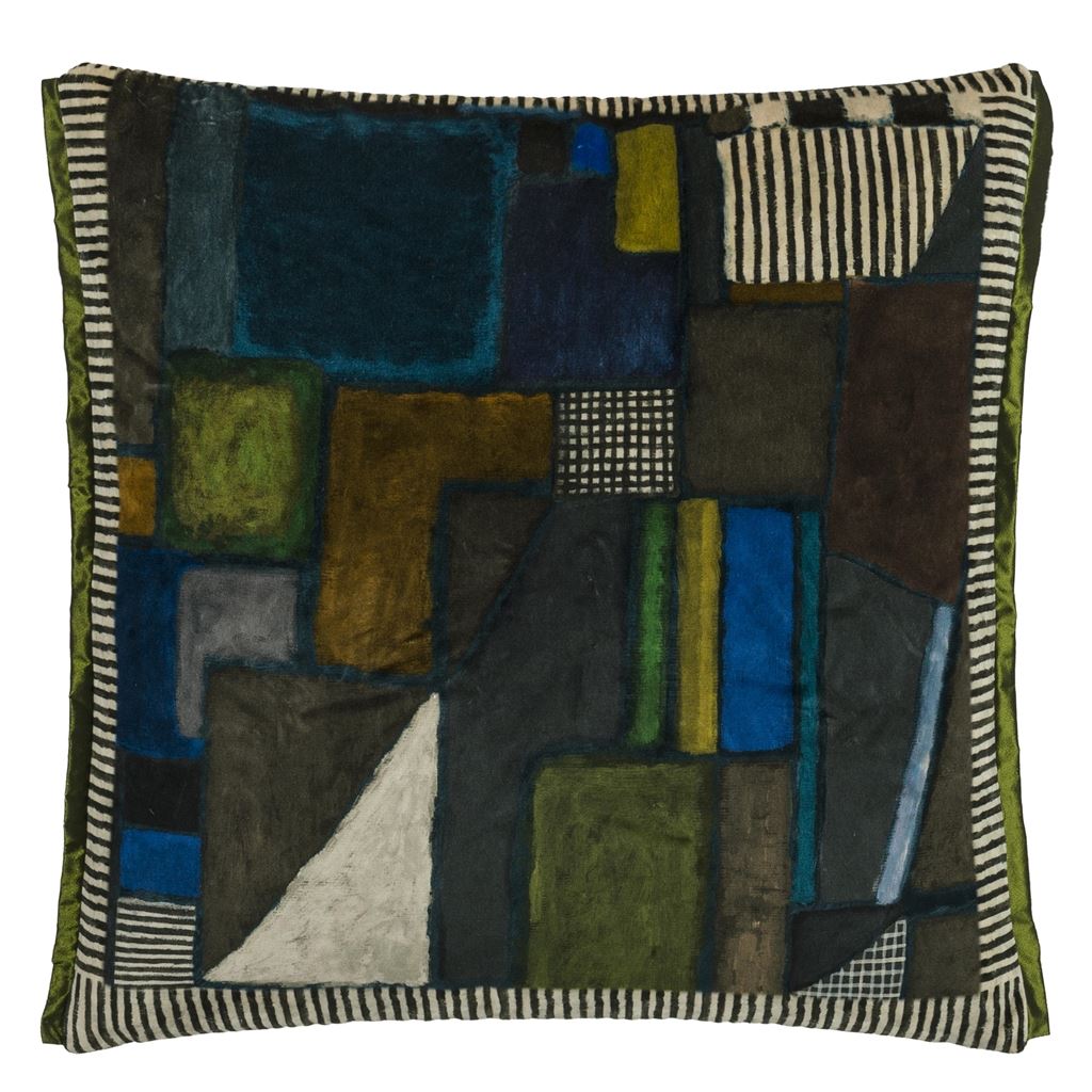 Raku Patchwork Chocolate Cushion