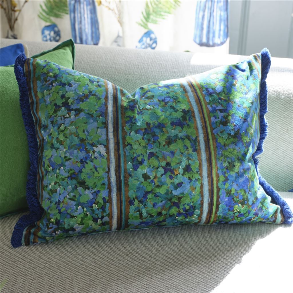 Sanzai Cobalt Velvet Decorative Pillow